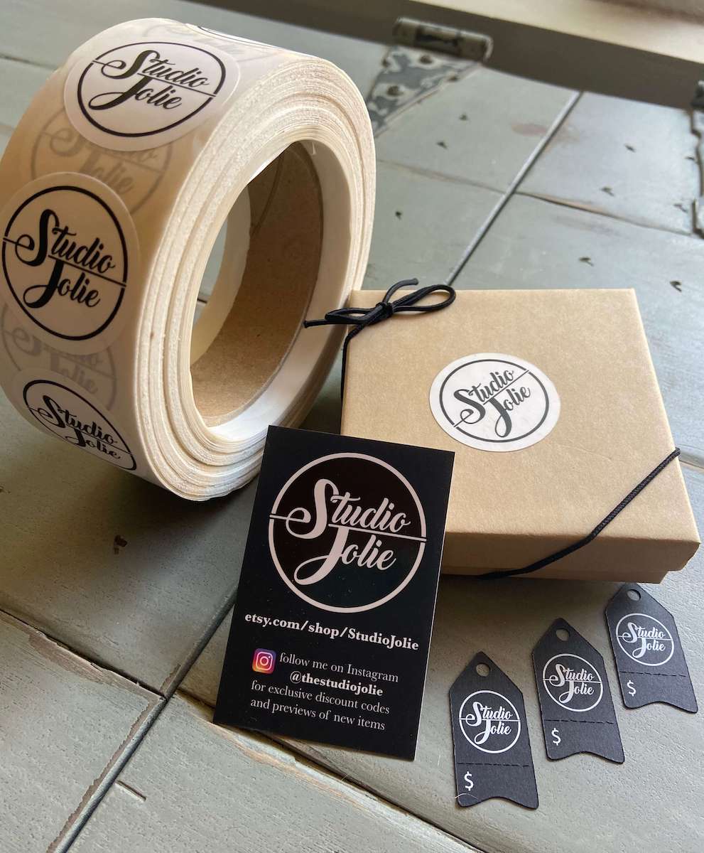Stickers and custom packaging for Studio Jolie printed by Bold Images in Print
